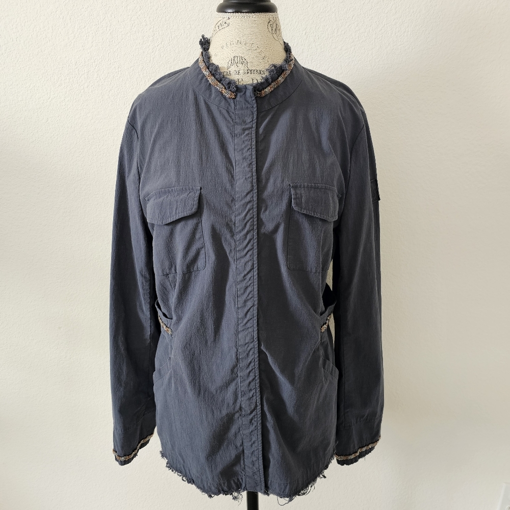 Beaumont Amsterdam Utility Jacket - Size 42 (US 10/12) - Slate Blue Artisan Trim